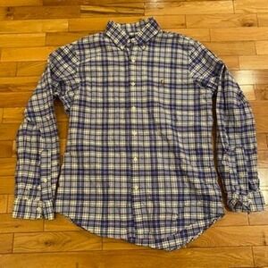 Ralph Lauren Mens Plaid Button Down Shirt Long Sleeve Classic Fit‎ Blue Size M